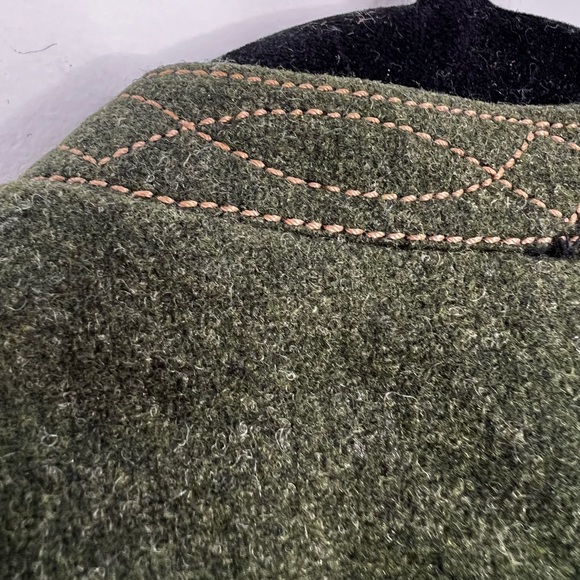 Vtg 80s 90s pure wool laden green tyrol alpinecore fitted waistcoat vest EU 36 - Picture 10 of 17